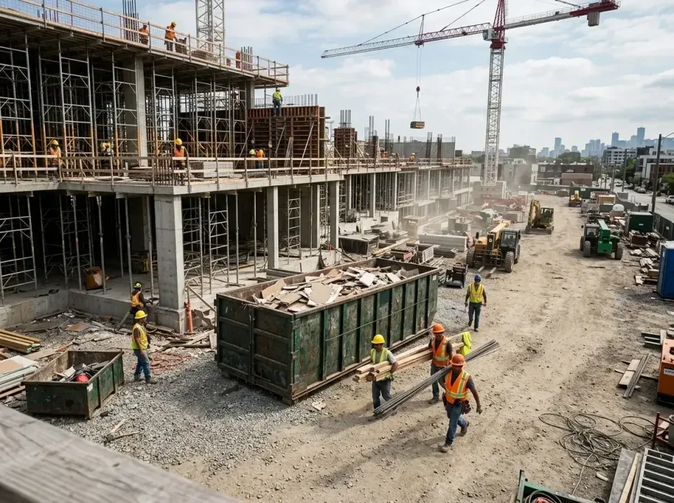 commercial-construction-site-w-002 — frequently asked questions, Low Cost Construction Dumpster Rental in Montgomery, MN